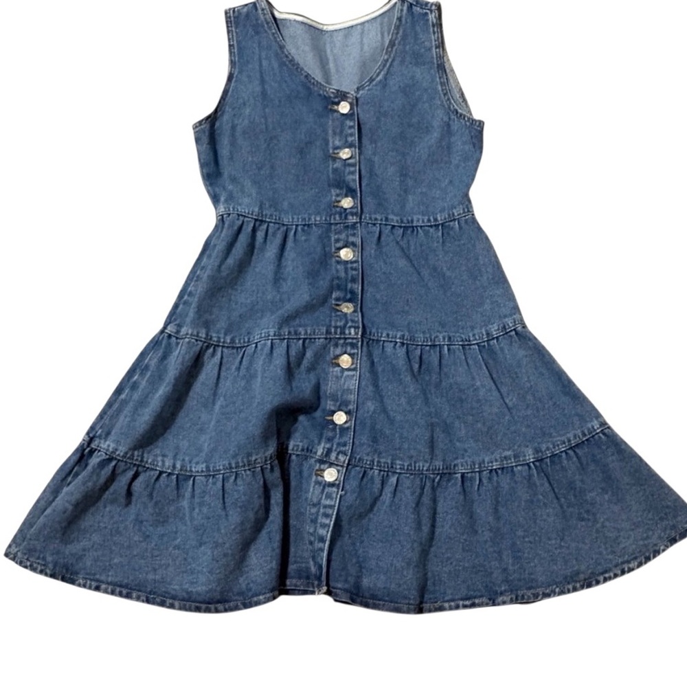 Casual Blue Denim Button-Down Dress